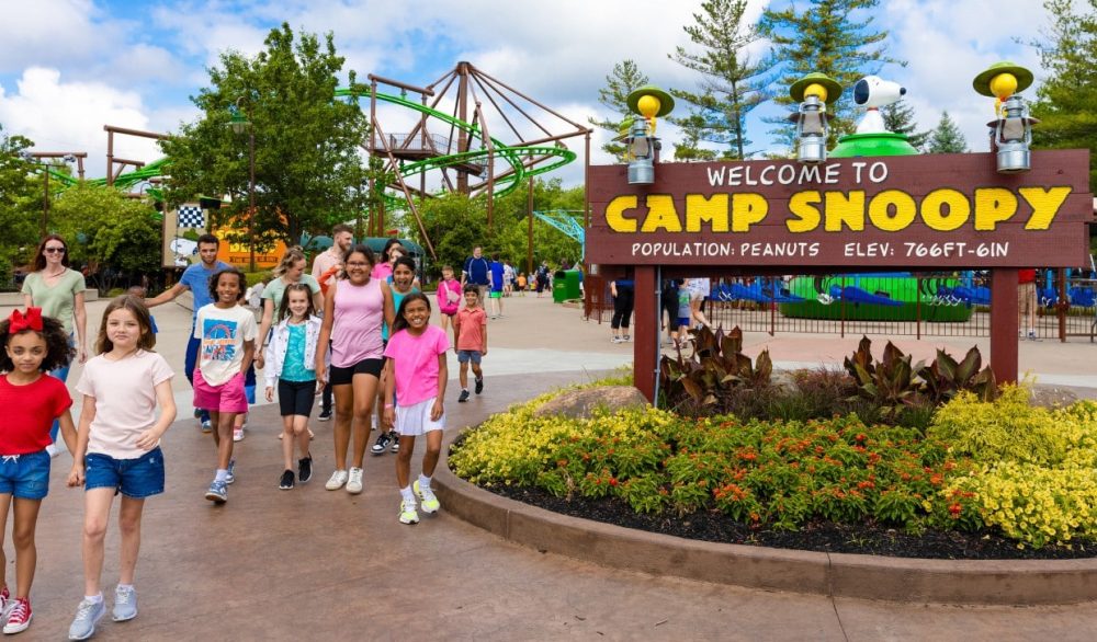 camp snoopy entrance at Kings Island