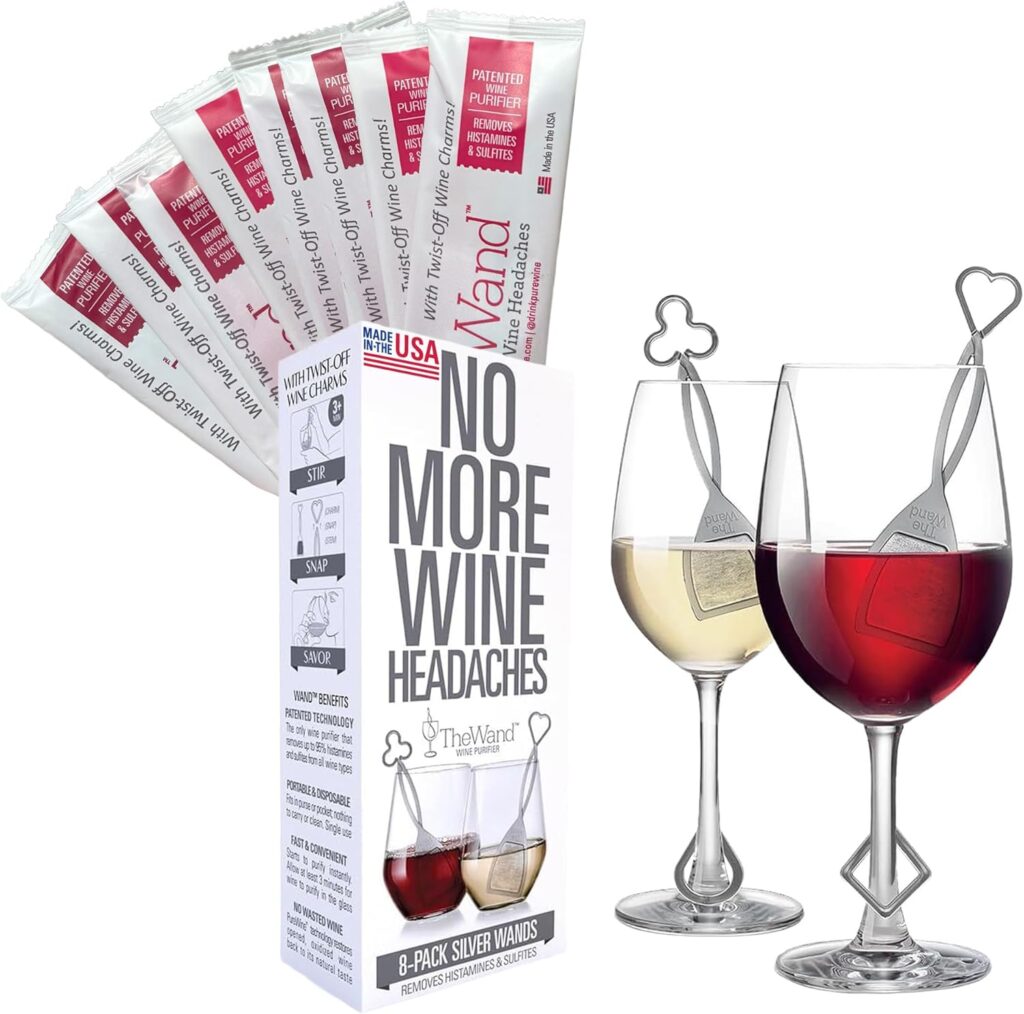 wine wands with wine glasses