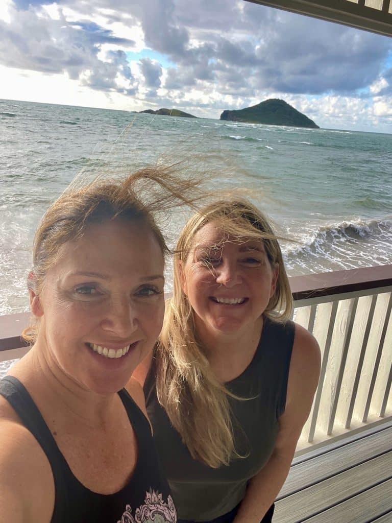 moms by ocean and island