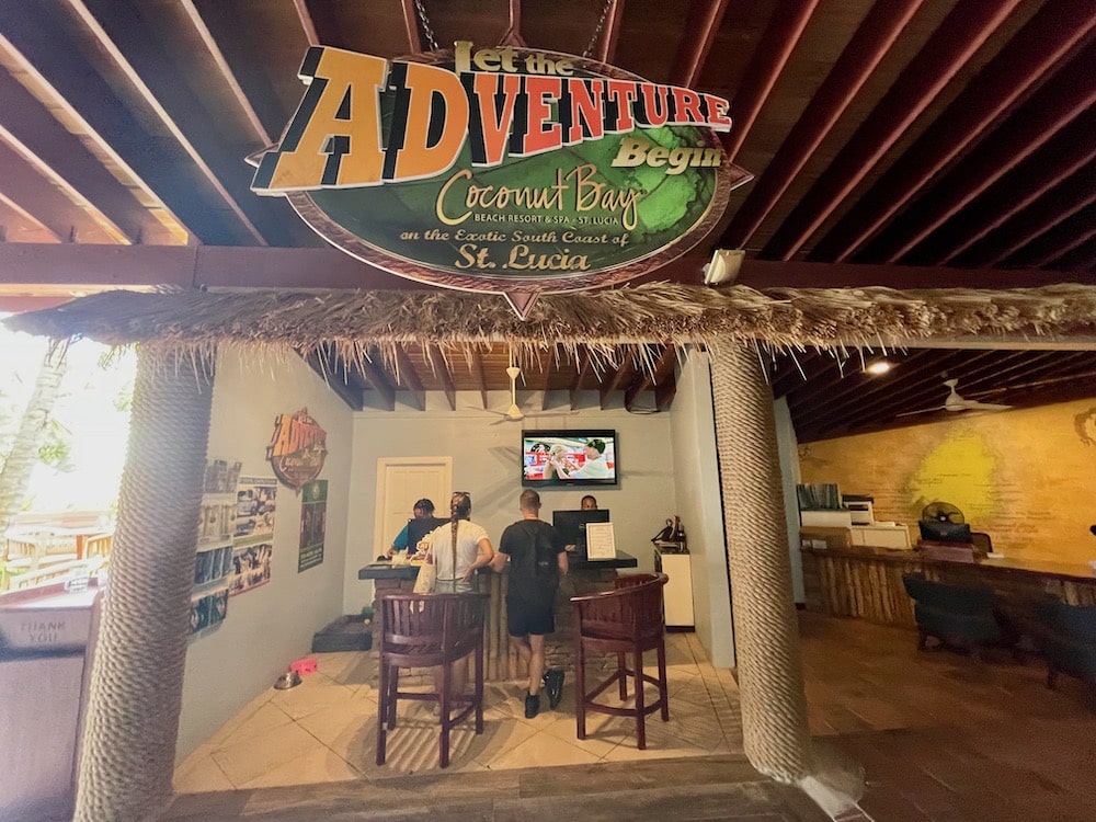 adventure desk in lobby