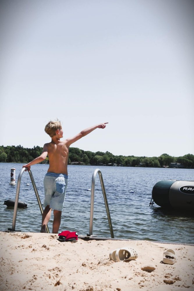 boy at the lake