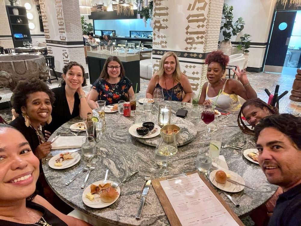 people around dinner table