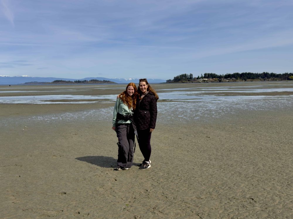 Mom and daughter on the beaches of Vancouver Island