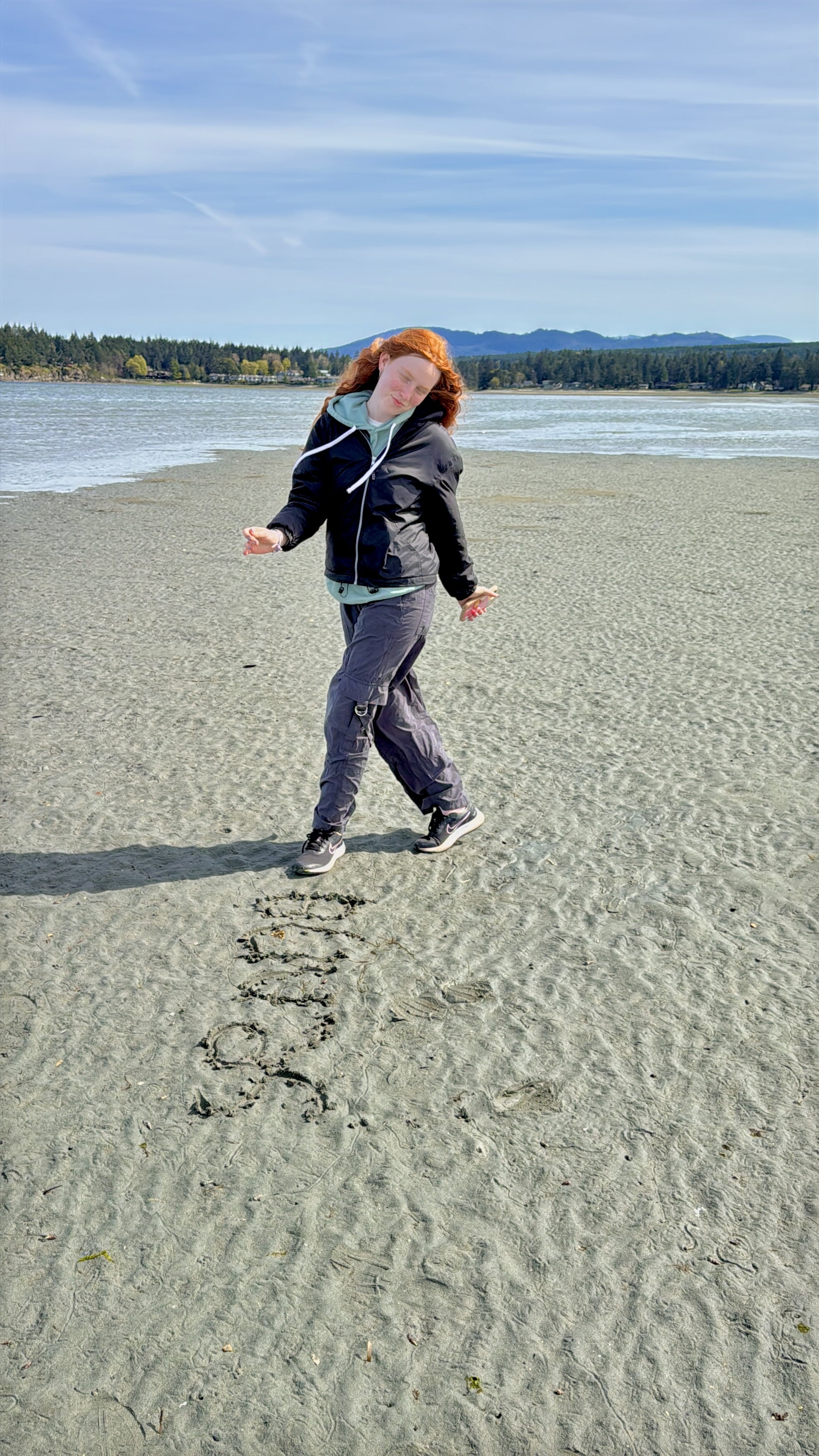 Girl on the beach in Vancouver Island