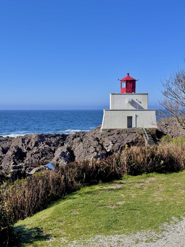 The old lighthouse in Ucluelet British Columbia. 