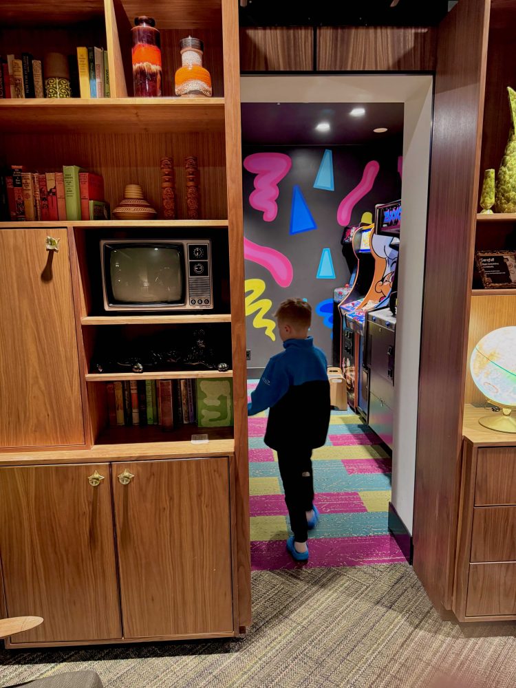 The hidden arcade room at the Hotel Zed