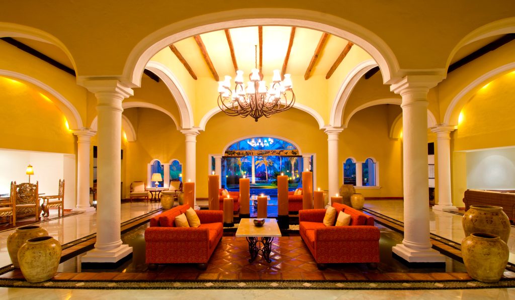casa velas yellow lobby