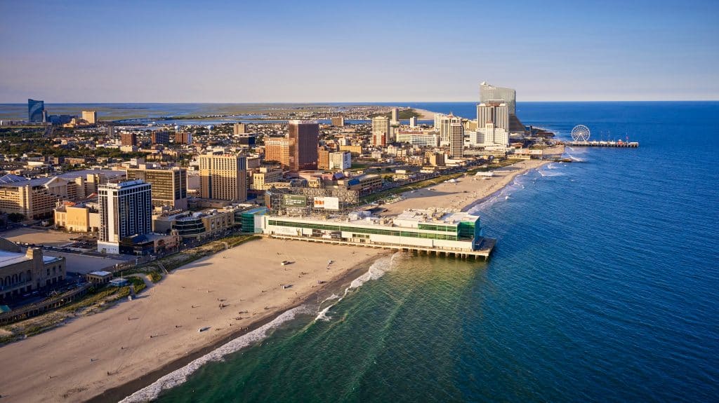 Atlantic city boardwalk aerial view