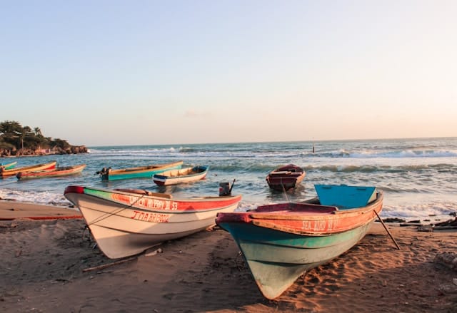 boats on beach