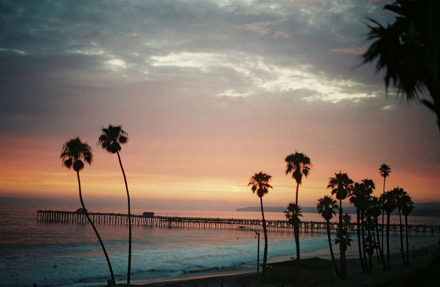 San Clemente Beach pier at sunset. Best beaches in Orange County, CA.