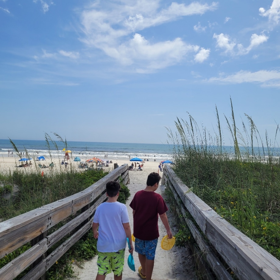 Beach access path at St. Augustine Beach. Free things to do with kids in St. Augustine. 