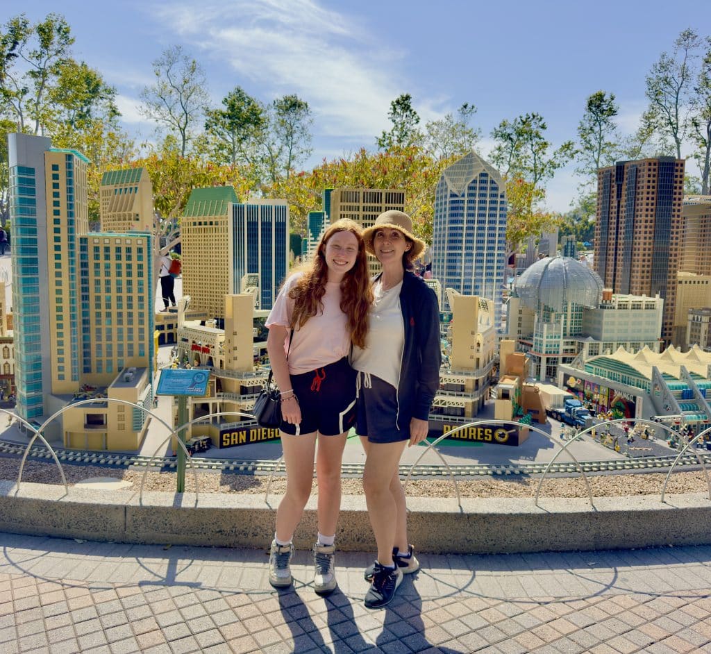 Mom and daughter on a California road trip with a stop at Legoland