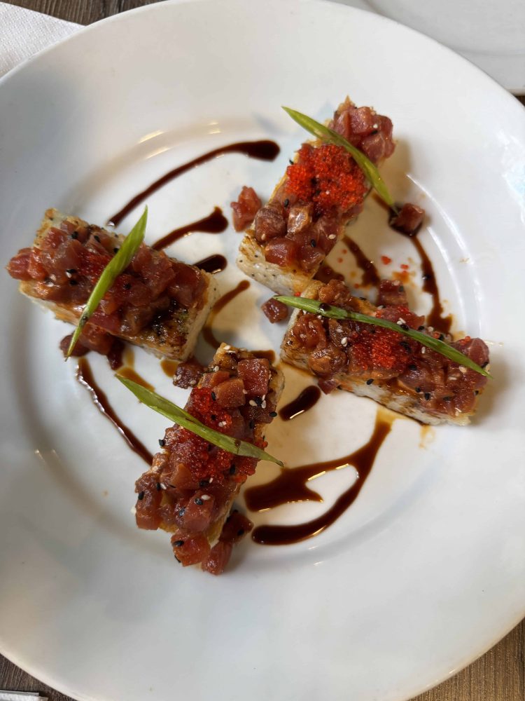 Delicious sushi is one of the many foods we eat on this road trip!