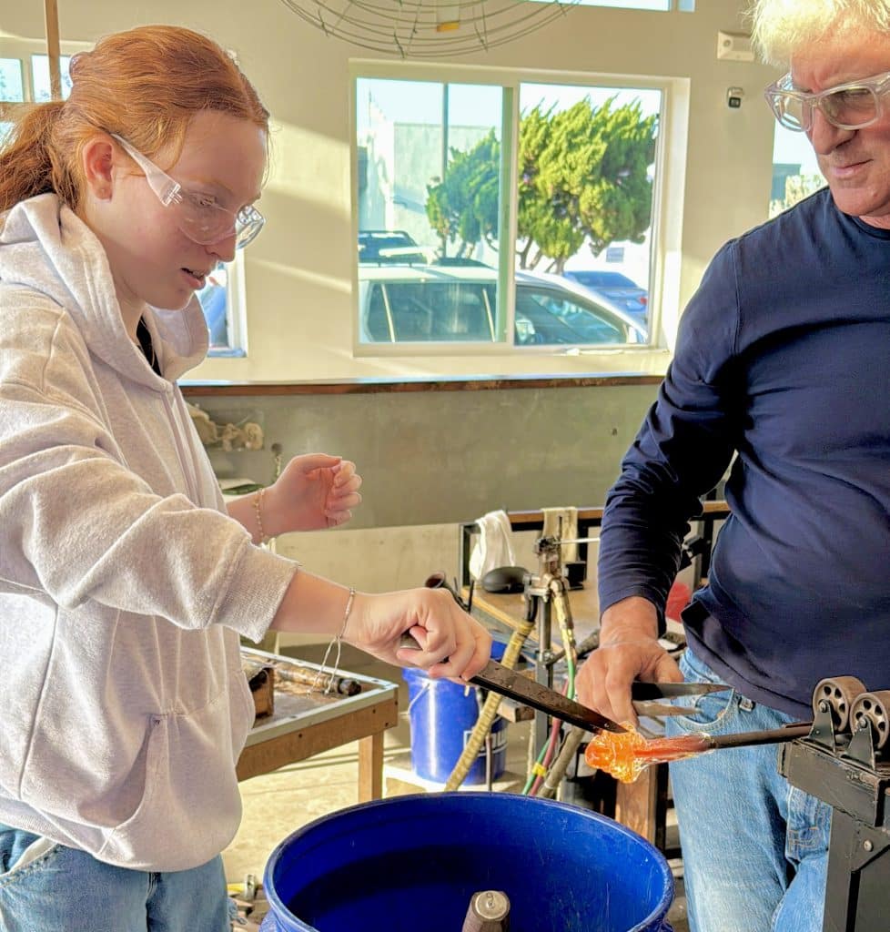 Blowing glass at Barrio Glassworks is an experience.