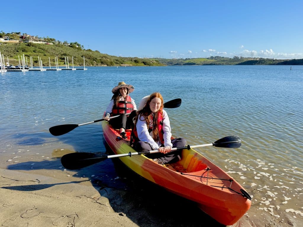 Mother daughter kayaking adventures at the Carlsbad Lagoon!