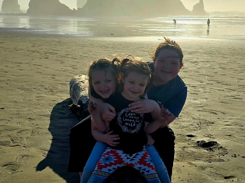 Fun on the beach near the Tillamook Coast.