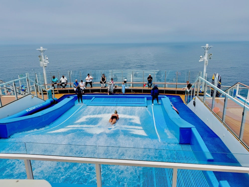 Flow Rider surf simulator on cruise ship