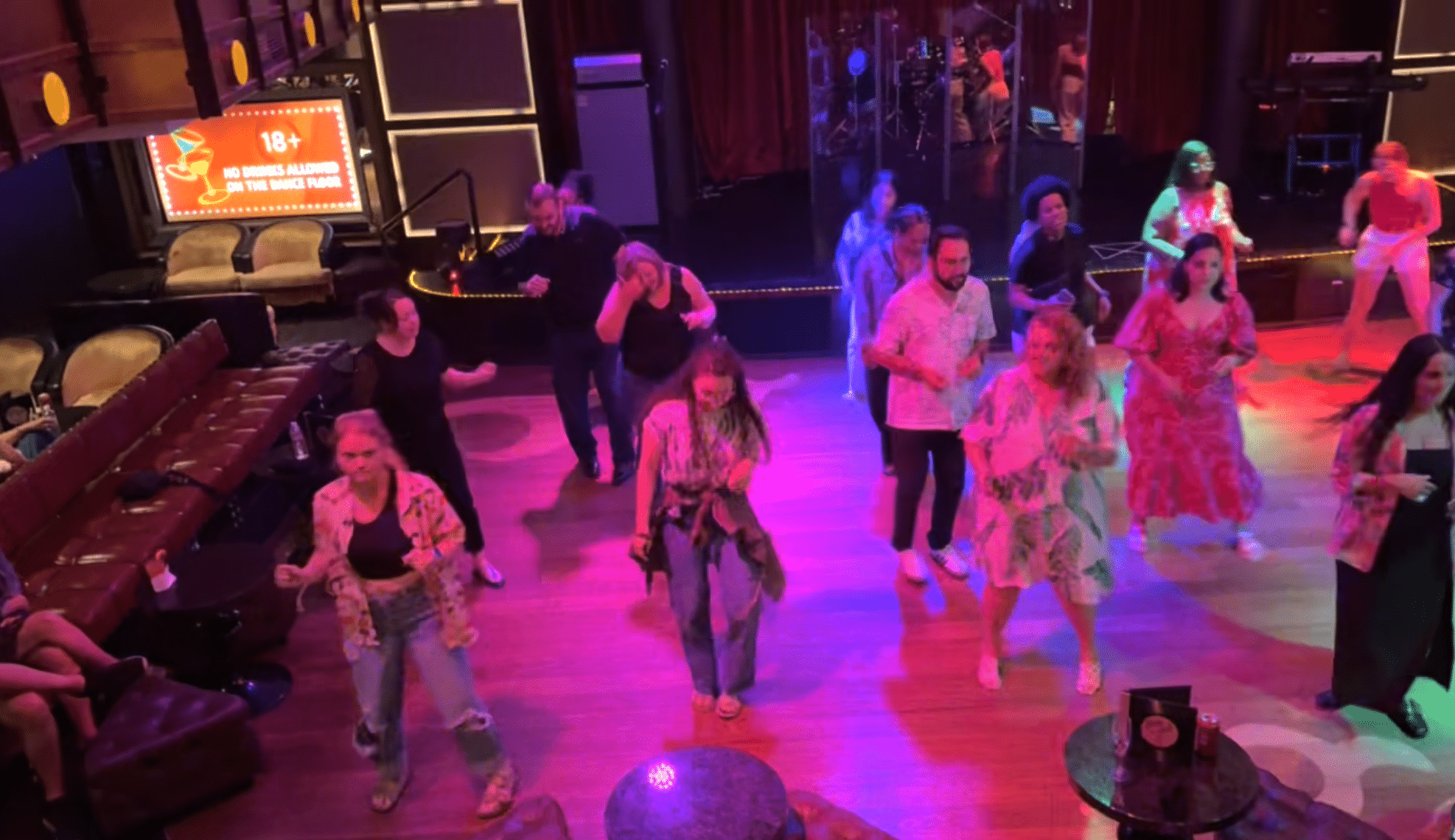 nightclub from above with people dancing