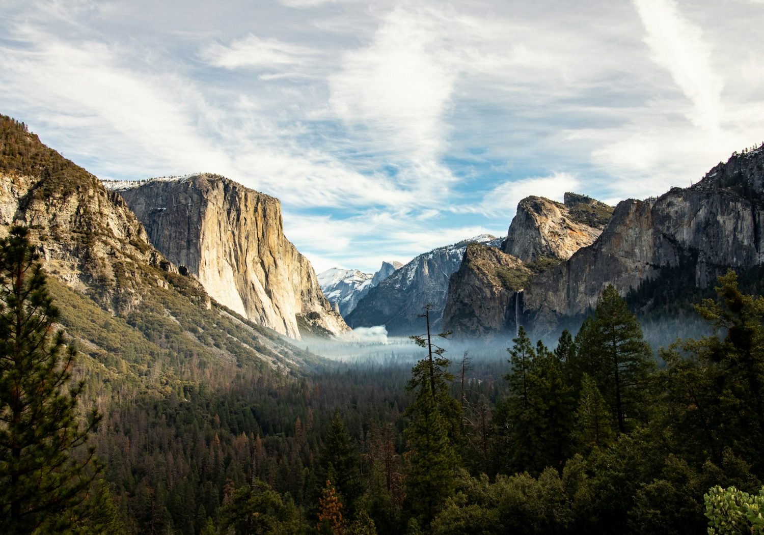 Scenic view at Yosemite National Park. Affordable places to go for spring break. 