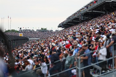 Crowds of people at the Indy 500