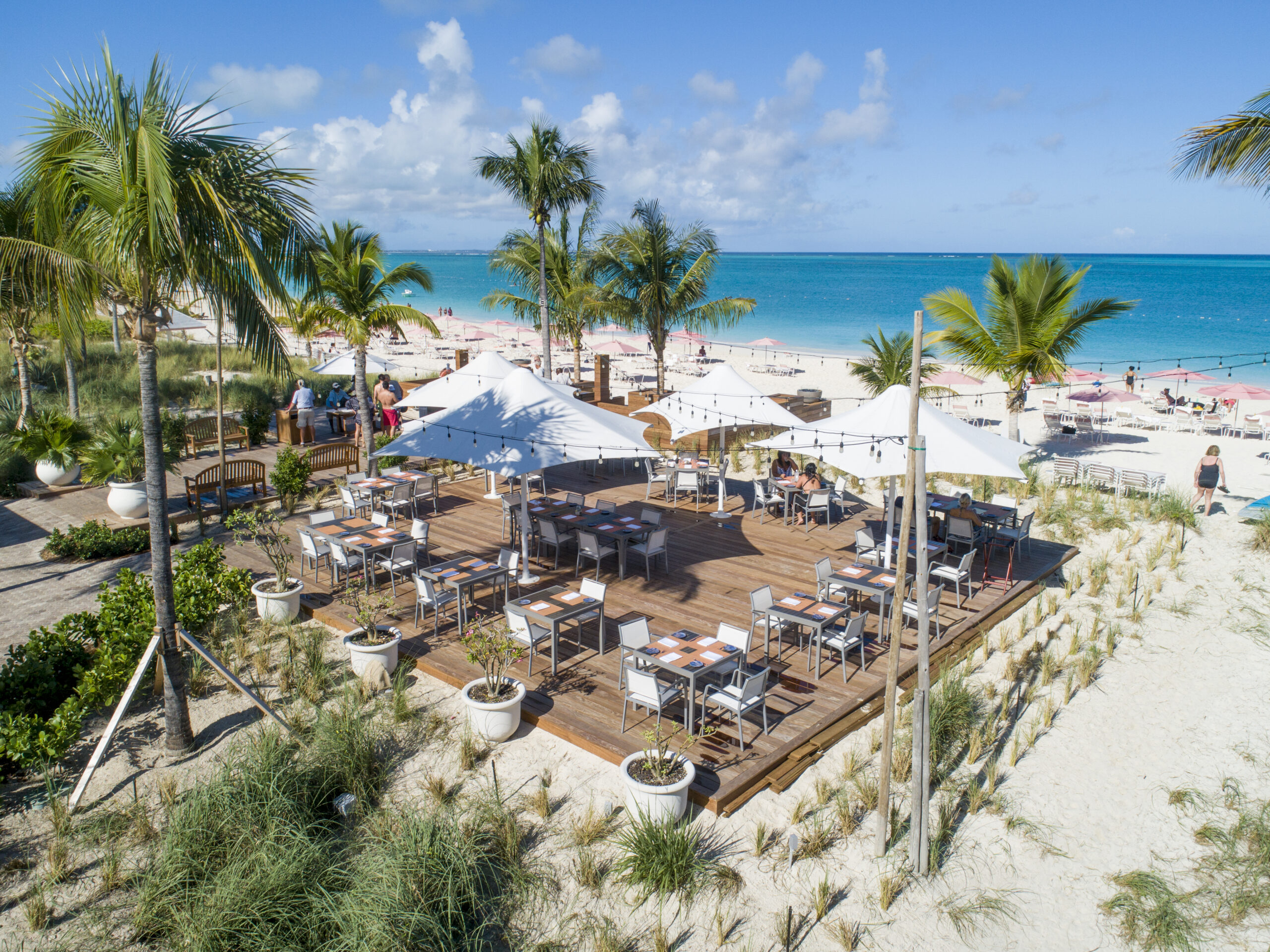 aerial view of beach resort in Turks and Caicos