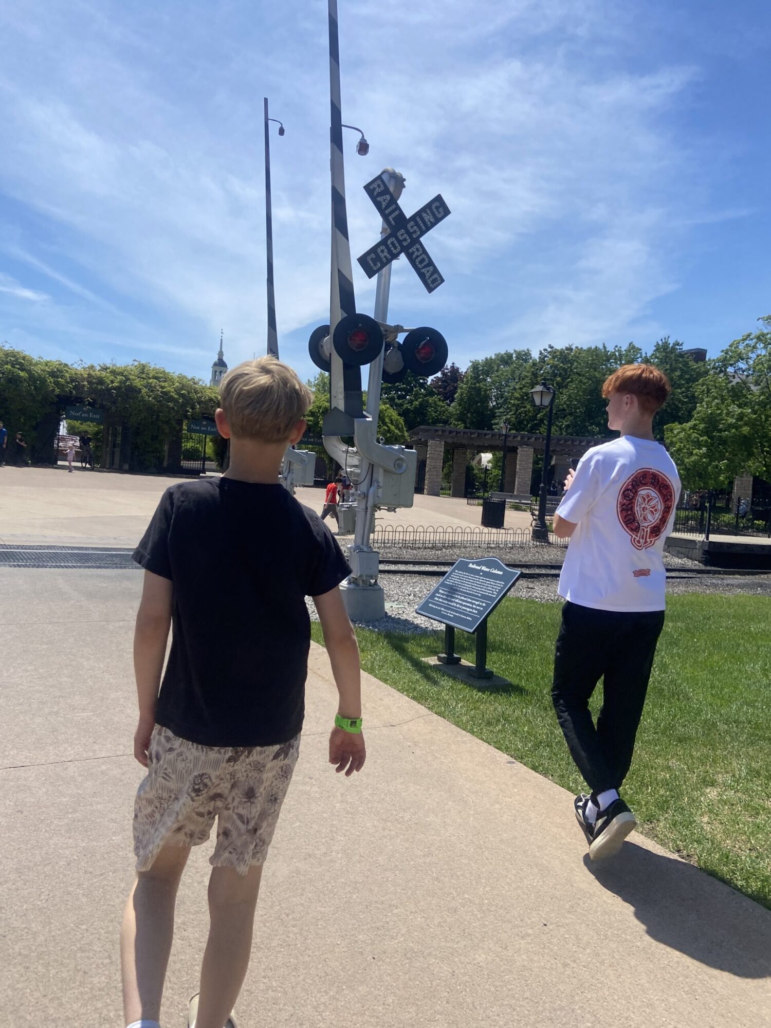 Boys exploring Greenfield Village