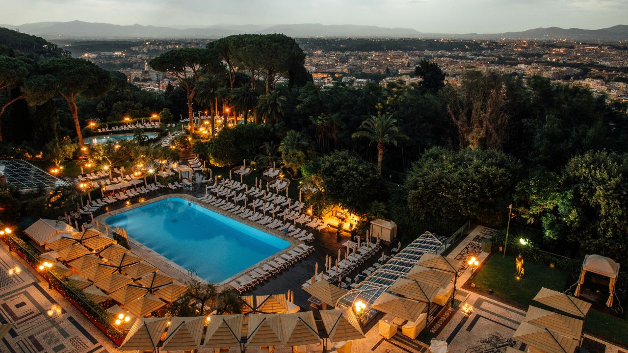 Stormy evening at the Waldorf Astoria in Rome.
