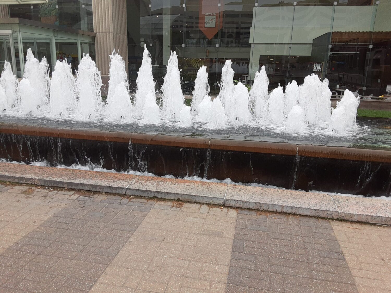A fountain outside of Crown Center. Things to do in Kansas City with kids.