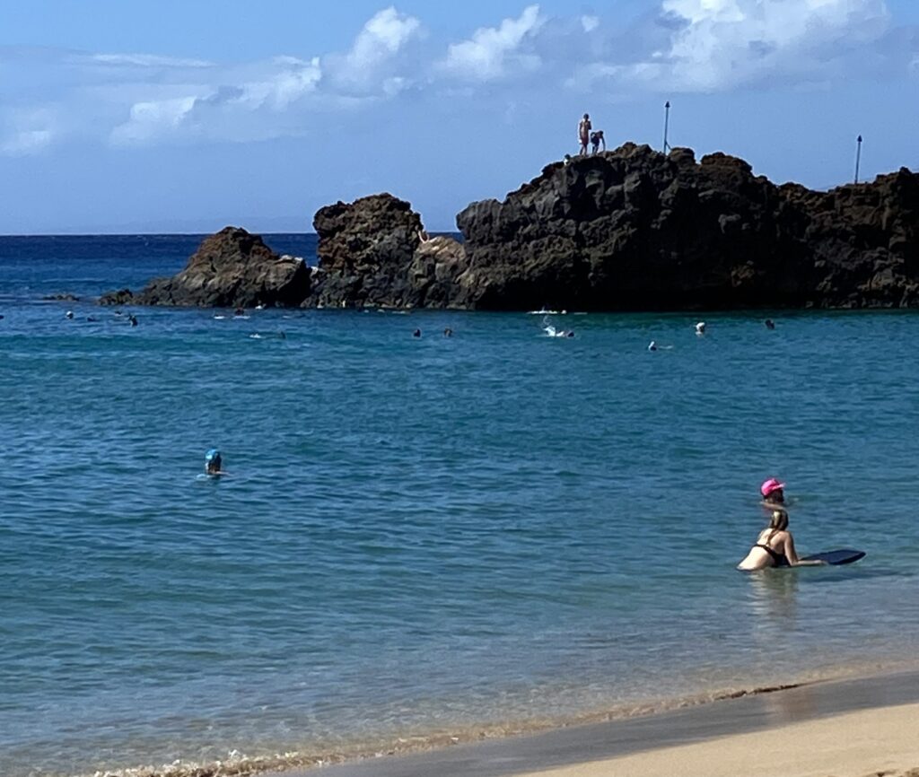 Rock jumping in Hawaii.