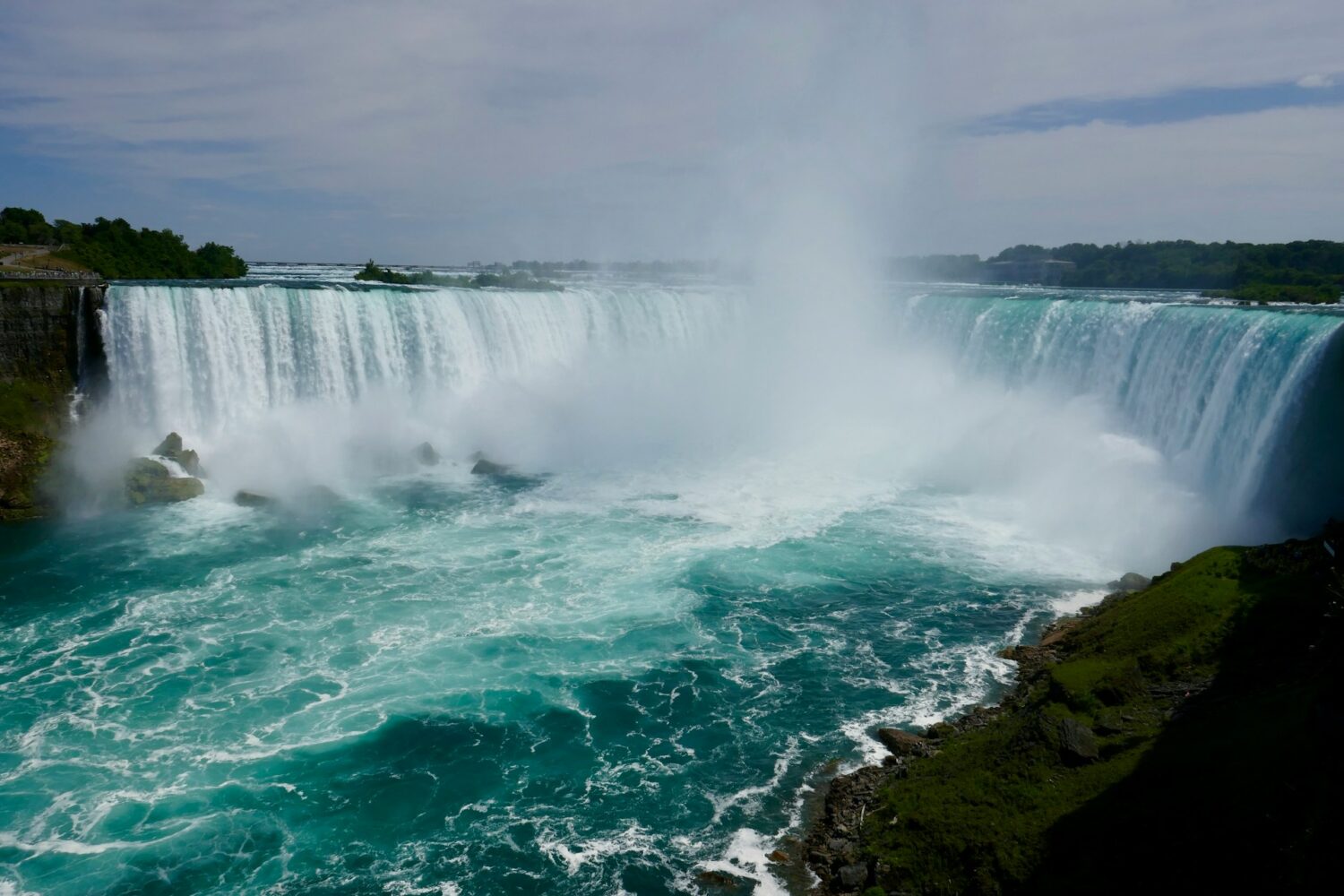 Panoramic view of American Falls and Horseshoe Falls from the Canadian side