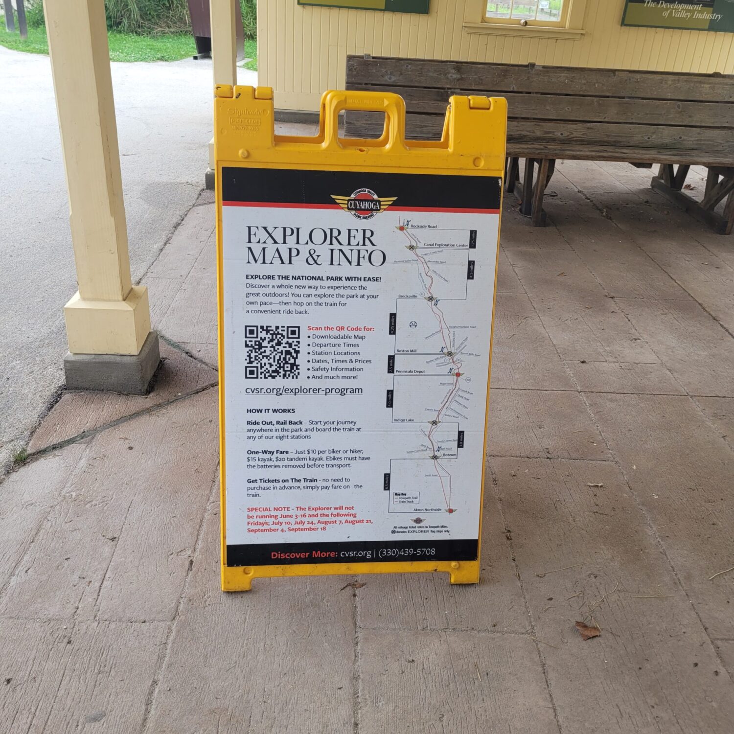 Picture of the railroad map through CVNP. Cuyahoga Valley National Park for families. 