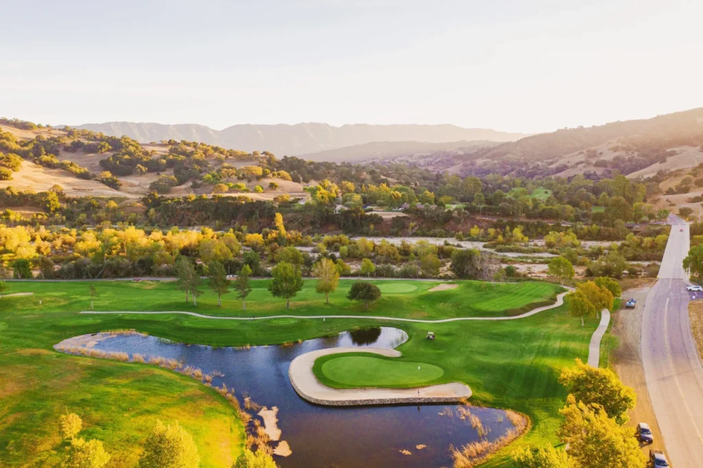 aerial of golf course